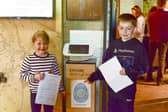On the Easter Trail at Cogglesford watermill. Raean McMillan, six, and Lyle Mcmillan, nine. Photo: Holly Parkinson