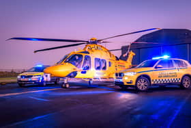 The air ambulance landed in Gainsborough