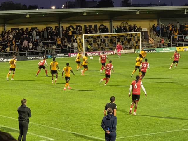 Boston United v Woking match action.