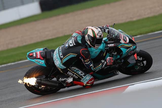 Peter Hickman on his way to a Donington podium place – photo by Dave Yeomans