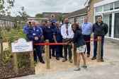 The official opening of the garden at Grantham and District Hospital.