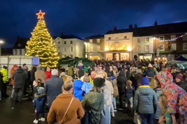 Caistor's magnificent tree is now lit up