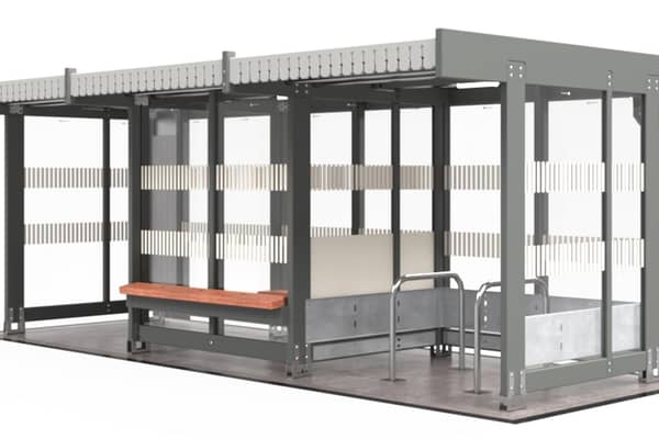 How the shelter and cycle racks will look at Boston station. Photo: EMR