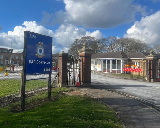 The entrance to RAF Scampton. (Photo by: James Turner/Local Democracy Reporting Service)