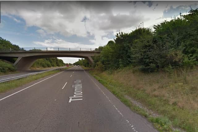 Children have been spotted throwing apples at cars on the dual carriageway