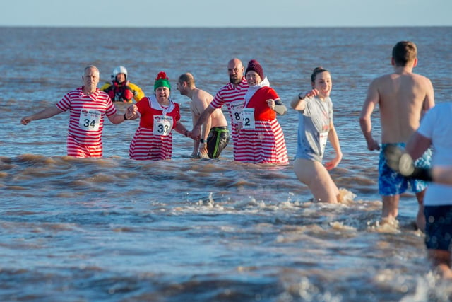 Mablethorpe New Year's Day Big Dip participants.