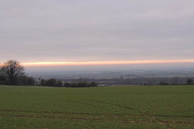 Overlooking farmland earmarked for the Leoda solar farm near Leadenham and Welbourn.