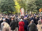 Crowds gathered at Gainsborough’s War Memorial where people were invited to lay wreaths