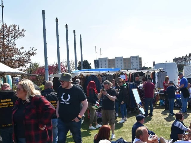 Crowds hunt out bargains at the parts fair at the Suncastle.