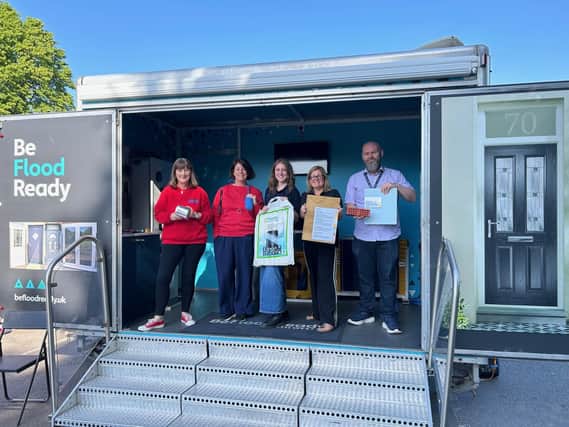 The Flood Pod at a previous information event in Wyndham Park, Grantham. Photo: SKDC