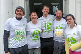 Team Asda pictured before the start of their runs