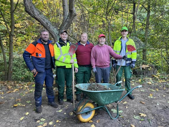 The team who have been clearing the site for the Skegness garden at the State Garden Show in the twin town of Bad Gandersheim, Germany.