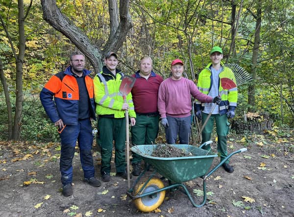 The team who have been clearing the site for the Skegness garden at the State Garden Show in the twin town of Bad Gandersheim, Germany.