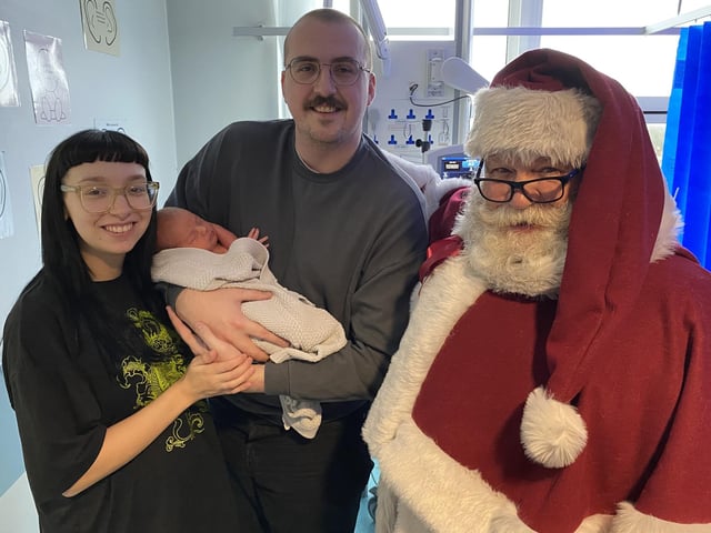 Santa meets a new arrival. Photo: ULHT