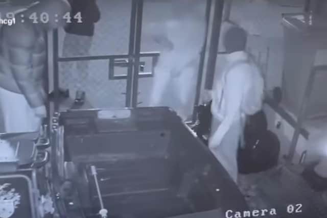 A clip from the boat heist CCTV footage. (STC)