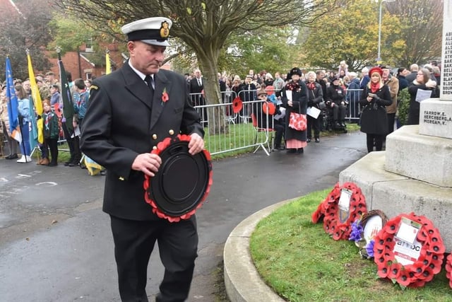 Wreath laying in Skegness.