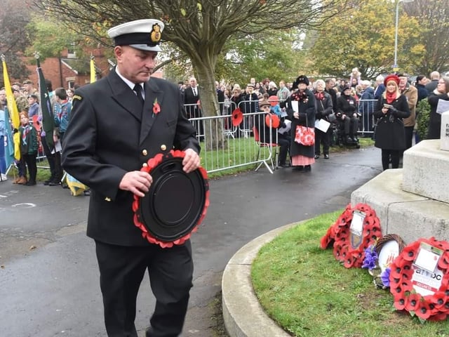 Wreath laying in Skegness.