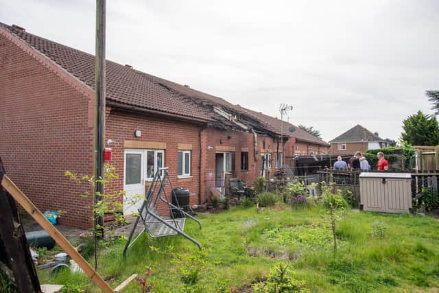 House fire at Gresley Road, Louth, showing rear of property.