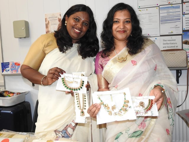 Sree and Minu, from Grantham, who came along with their traditional Indian jewellery shop.
