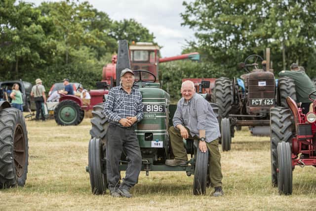 Swaton Vintage day - L-R Brian Powers and Stephen Pearsall (owner of the 1946 Field Marshall tractor called Martha). Photo: Holly Parkinson
