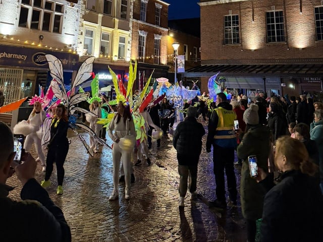 The parade in Gainsborough's Market Place