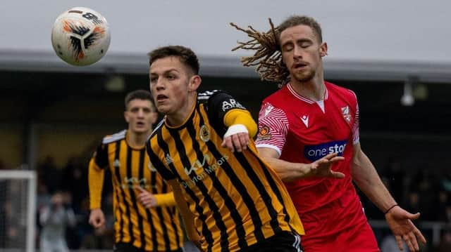 Boston United came from behind twice to get a point against Scarborough Athletic. Pic by  Russell Dossett.