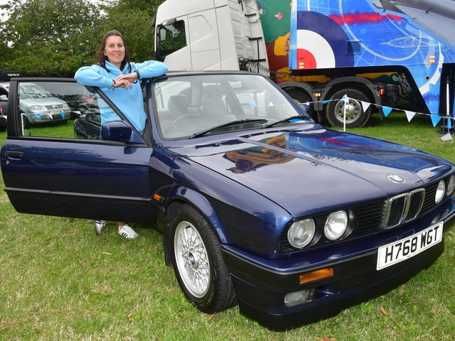 Kerry Coleman of Great Hale with her 1990 BMW E30 318i, a member of Heckington Auto Club, which put on a display of vehicles.