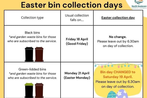 There is one change to bin collections over Easter, for households with Monday collections to be aware of.