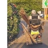 Reader Tomasz Tomczuk took this photo of the mobility scooter rider as it approached John Adams Way.