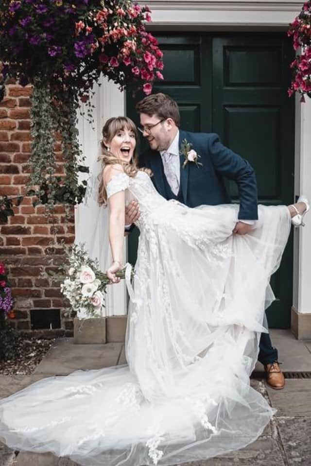 Josh and Sally Wilkinson on their wedding day. Photo: Danny Inwood Photography