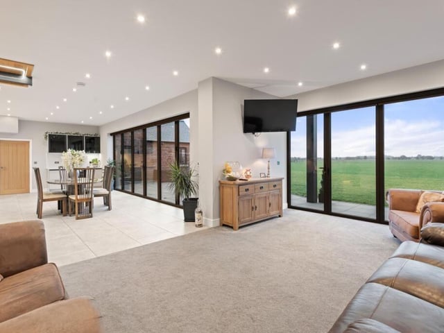 The lounge section of the open-plan kitchen, dining room, lounge.