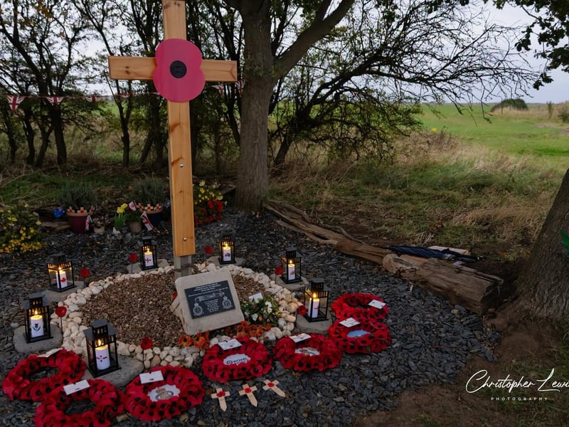 Flt Sgt Andrew Copley, of RAF Coningsby, spent more than a decade researching the crew and establishing the site. It was completed earlier this year.