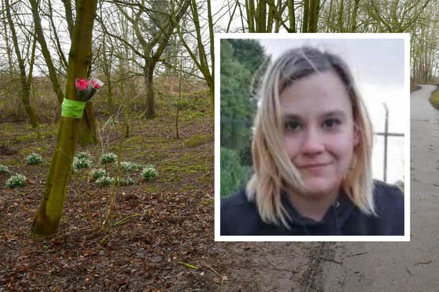 The victim Ilona Golabek (inset) and Witham Way Country Park, where her remains were found (main image).