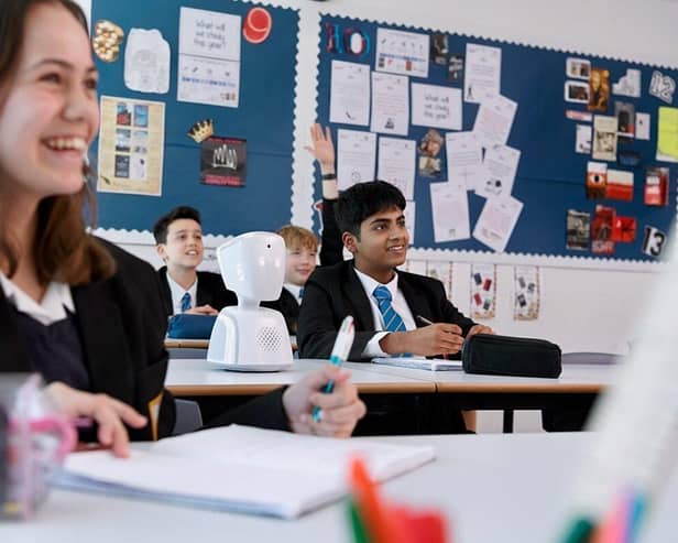 An AV1 robot in a lesson