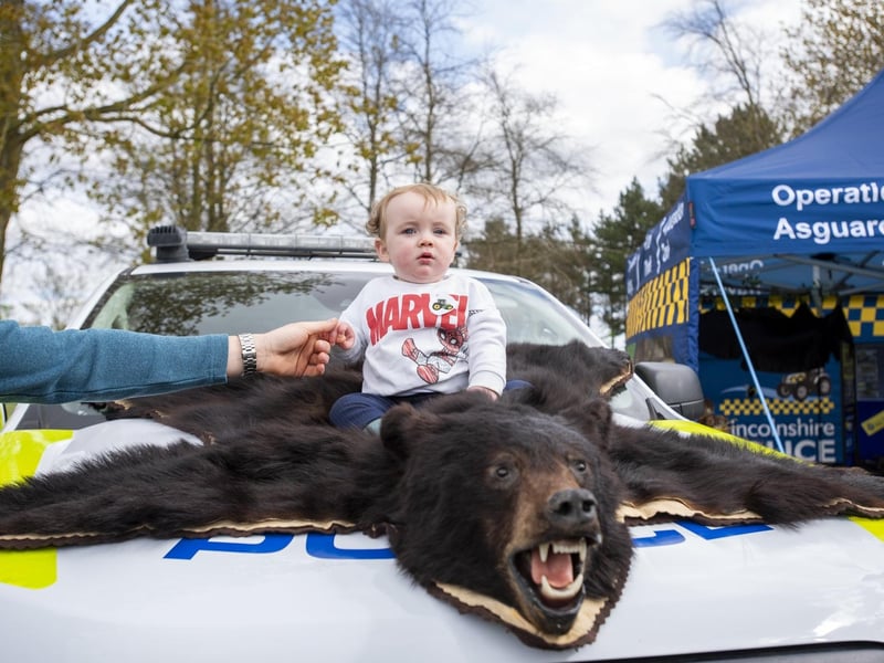Oliver Jude Perring, aged nine months, on the Lincolnshire Police stand. Photo: Holly Parkinson