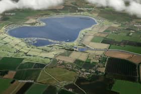 The latest visual impression of how the new reservoir near Sleaford would look in the landscape. Image: Anglian Water