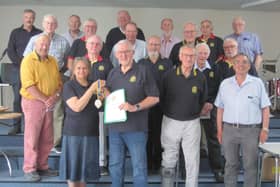 Market Rasen Rotary team present at the presidential handover event of the chain of office from Malcolm Stimpson (centre) to Dianne Tuckett. Photo: David Mason