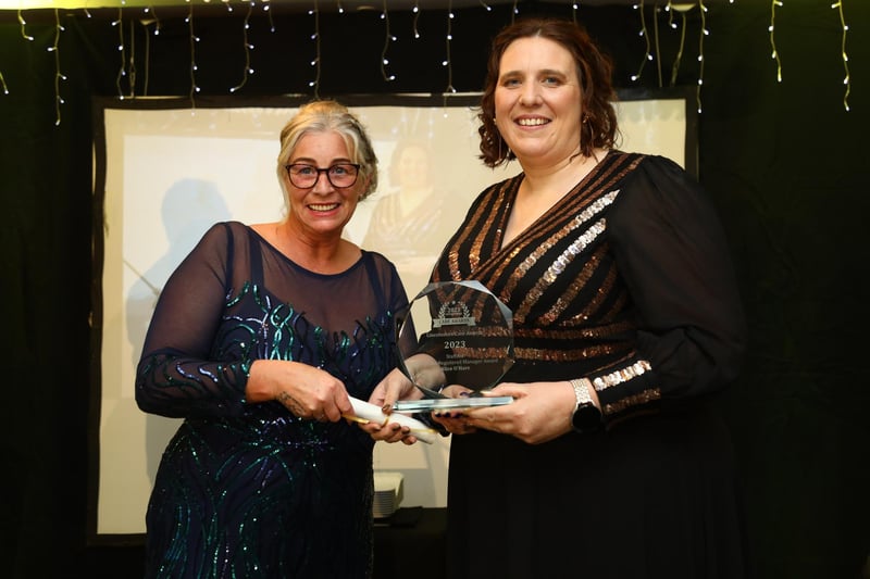 The Care Home Registered Manager award went to Alice O’Hare (left), of Pickworths Residential Living (Boston), with Caren Bowen.