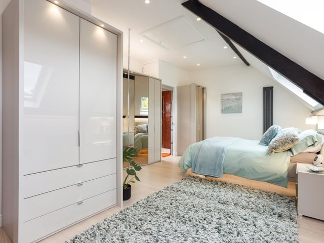 Upstairs, bedroom one.