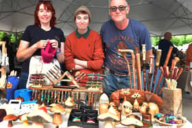 The Houlden family, Rachel, Amelia and Cyril on their stall at the Artisan market. Photos: Mick Fox