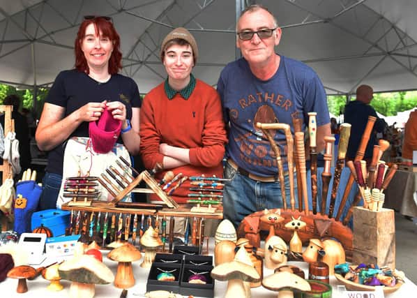The Houlden family, Rachel, Amelia and Cyril on their stall at the Artisan market. Photos: Mick Fox