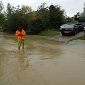 Flooding on Holdingham Lane, Sleaford. Photo: Robert Oates