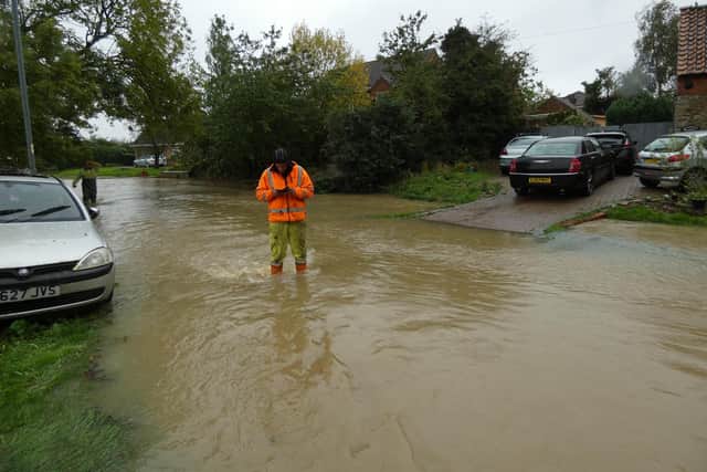 Flooding on Holdingham Lane, Sleaford. Photo: Robert Oates