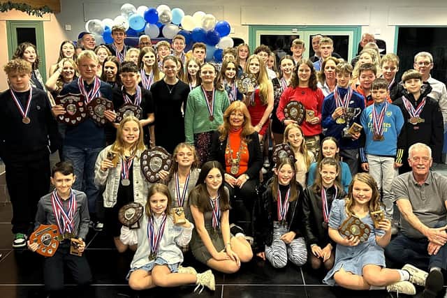 Louth's swimmers show off their medals and trophies. Photo submitted.