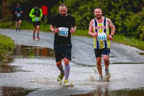 Participants had to run through big puddles - making for some soggy trainers.