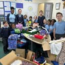 St Nicholas CE Primary's Little FISH (School Council) with some of the recent donations
