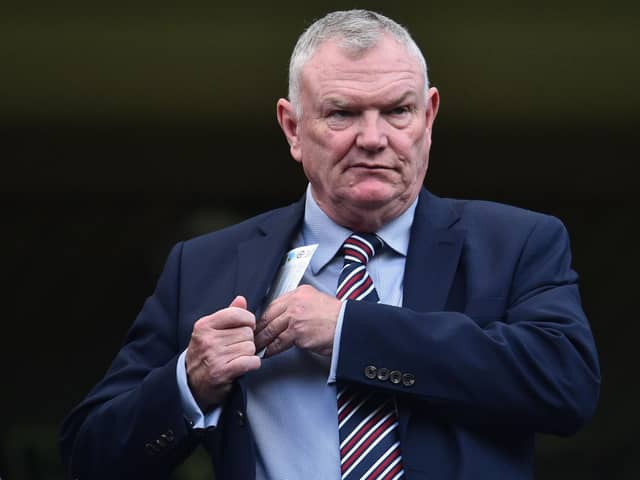 Greg Clarke was forced to resign from his role as FA chairman. (Photo credit should read GLYN KIRK/AFP via Getty Images)