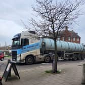 A tanker on Roman Bank heading towards the pumping station on Richmond Drive. Photo: Barry Robinson.