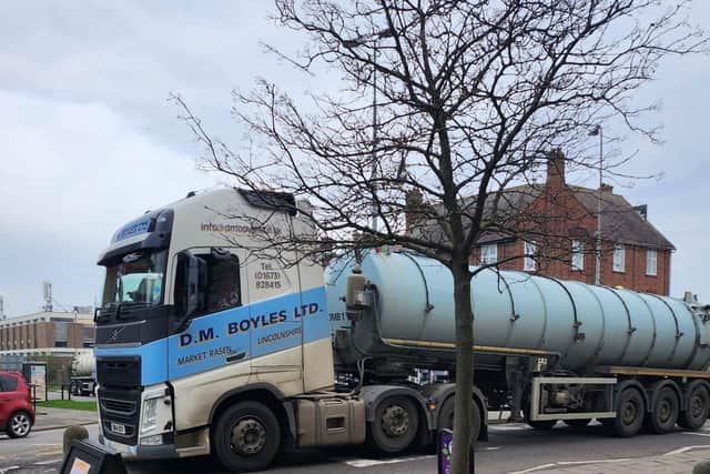 A tanker on Roman Bank heading towards the pumping station on Richmond Drive. Photo: Barry Robinson.