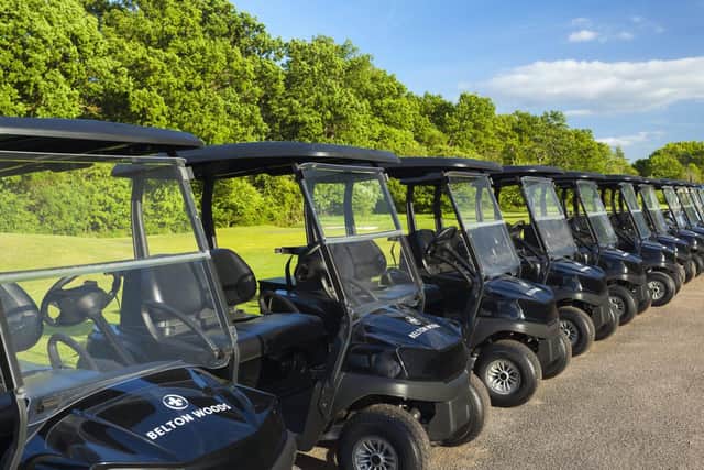 View of new fleet of buggies at Belton Woods